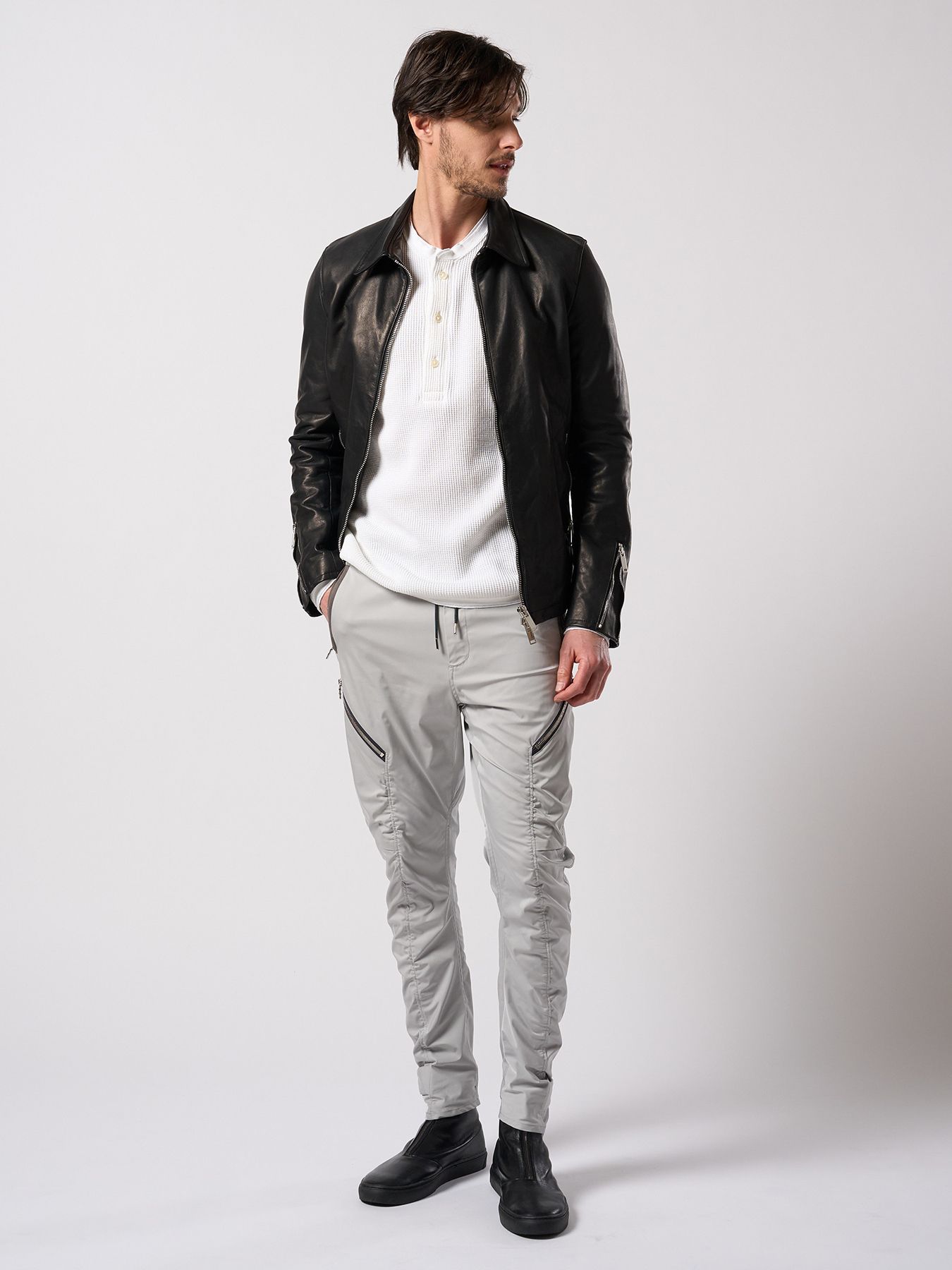 【予約品 4月19日(日) 18時締切】waffle henley L/S / ワッフル ヘンリーネック ロングスリーブ / ホワイト