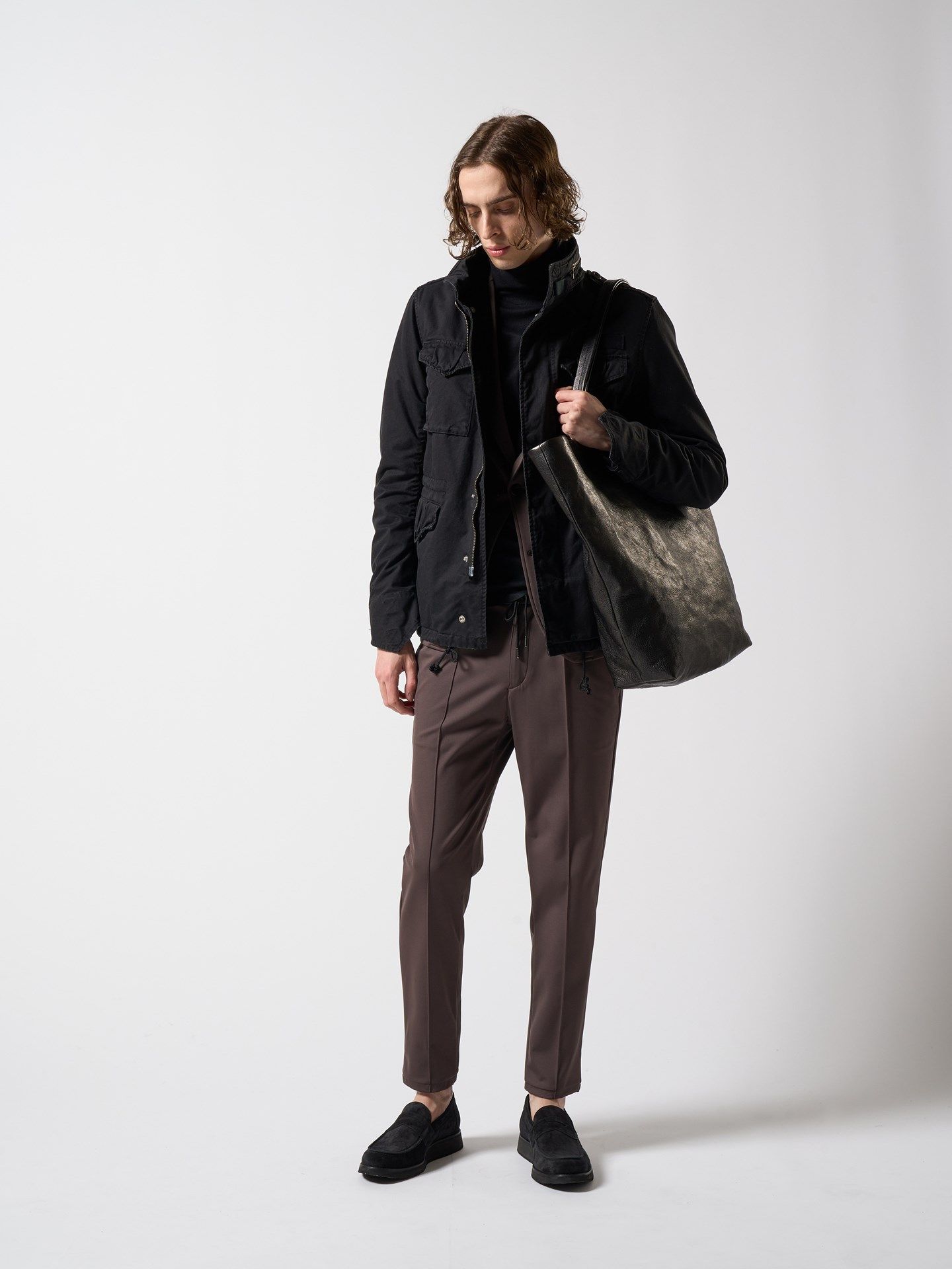 【予約品】 KOBE LEATHER big tote bag/ トートバッグ / ブラック