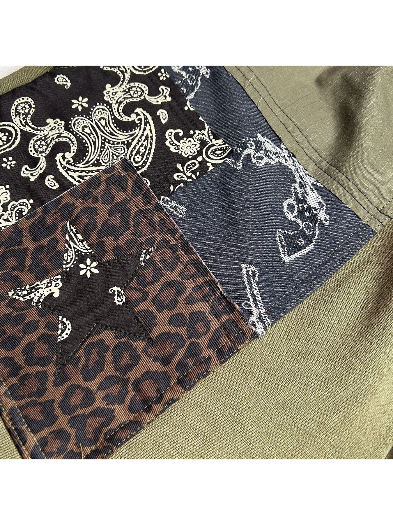 【予約品 8月10日(日) 締切 】PATCH WORK SHORTS / パッチワーク ショーツ / カーキ