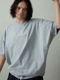 【予約品 2月1日(日) 締切】KITE TEE frocky / フロッキープリント ニットT / 杢グレー