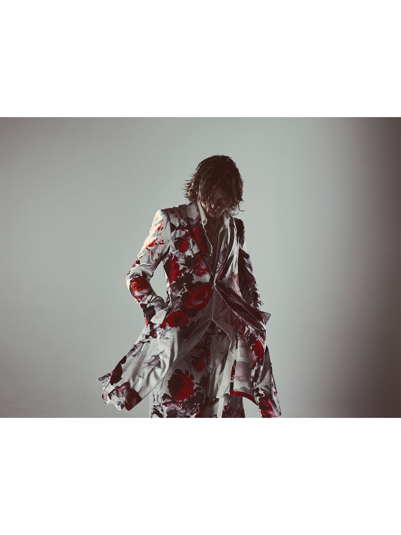 【予約品 6月29日(月) 締切】Goth Flora Suede Satin Flare Jacket / フレアジャケット / ホワイト