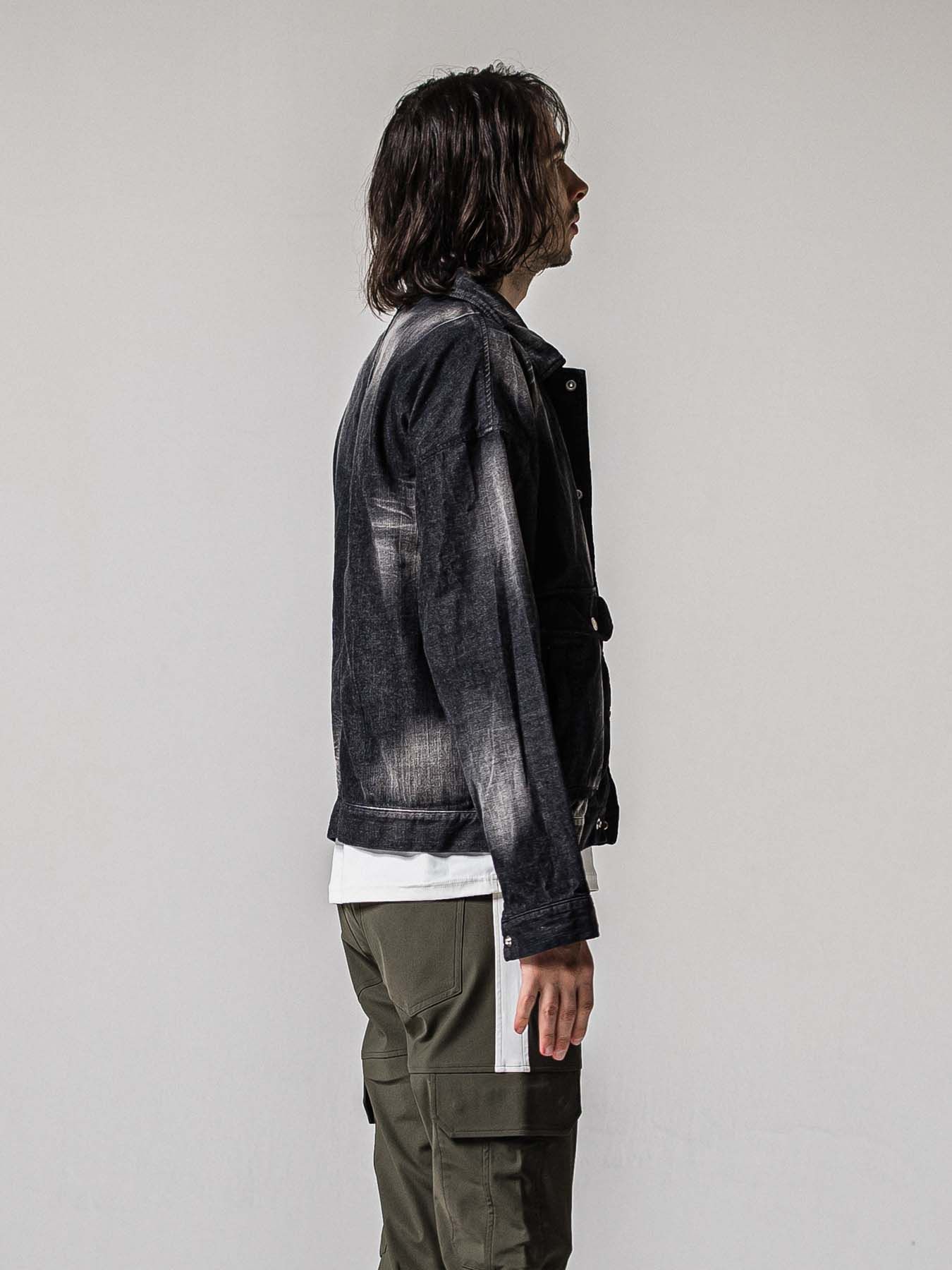 【予約品 11月16日(日) 締切】LDENIM AG FLIGHT JK / ライトデニム ミリタリージャケット / ブラックゴユーズド