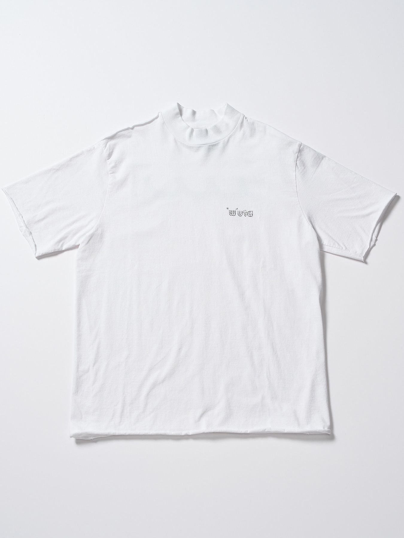 【予約品 1月25日(日) 締切】muta × wjk collection：cut-off mock S/S (printed) / カットオフ モックネック ショートスリーブ / ホワイト