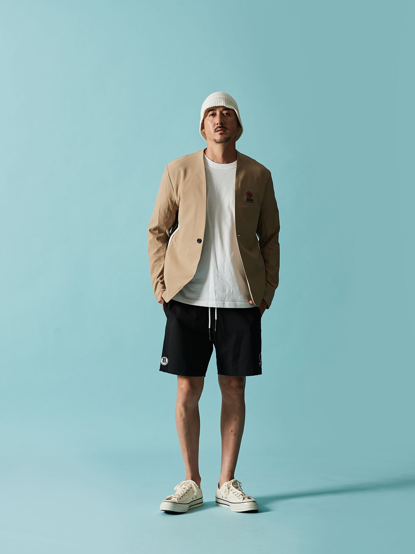 【予約品 10月9日(木) 締切】muta sweet no collar jacket / ノーカラージャケット / ベージュ【Acanthus × muta MARINE】