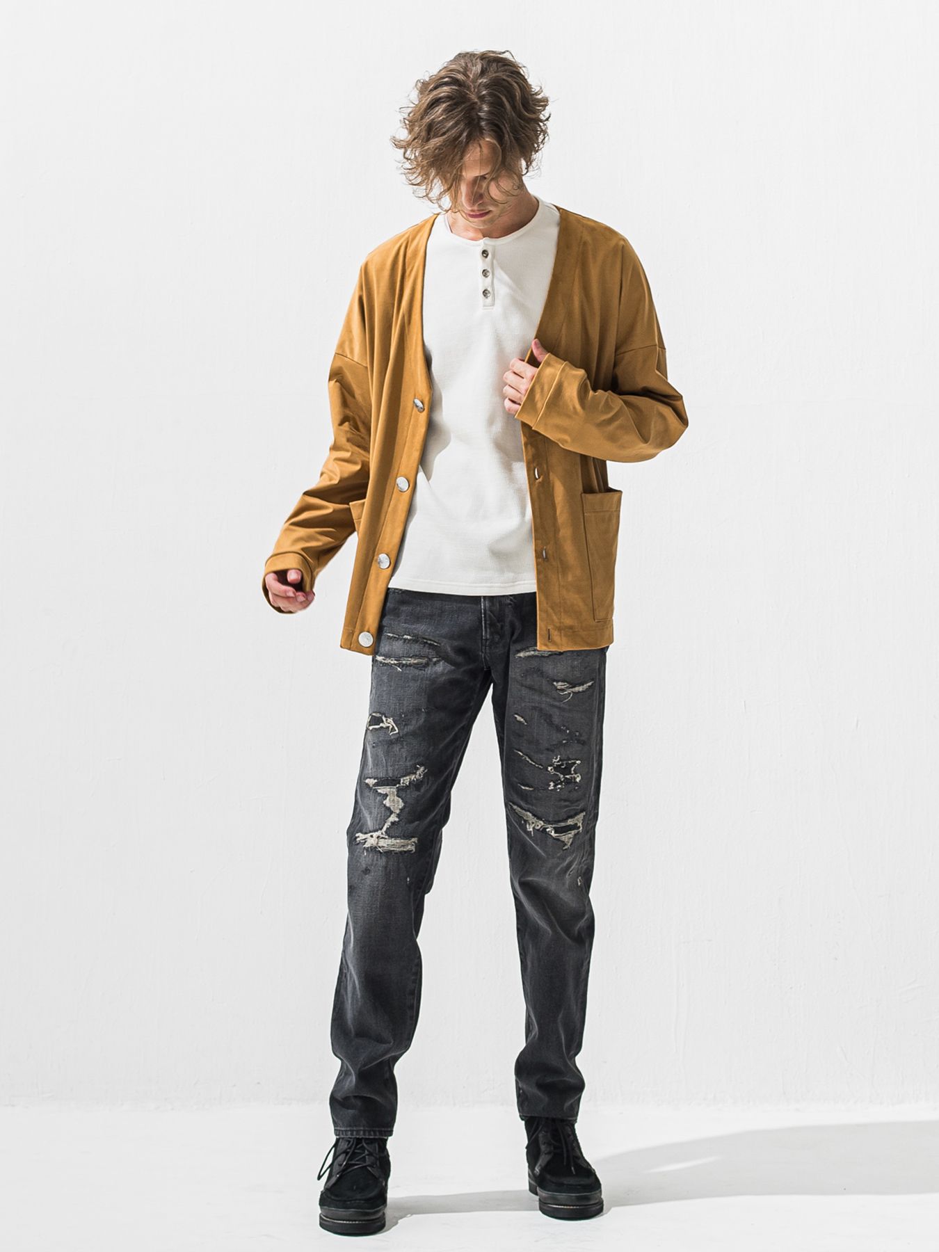 【予約品 9月6日(日) 締切】SUEDE CARDIGAN / スウェードカーディガン / ベージュ