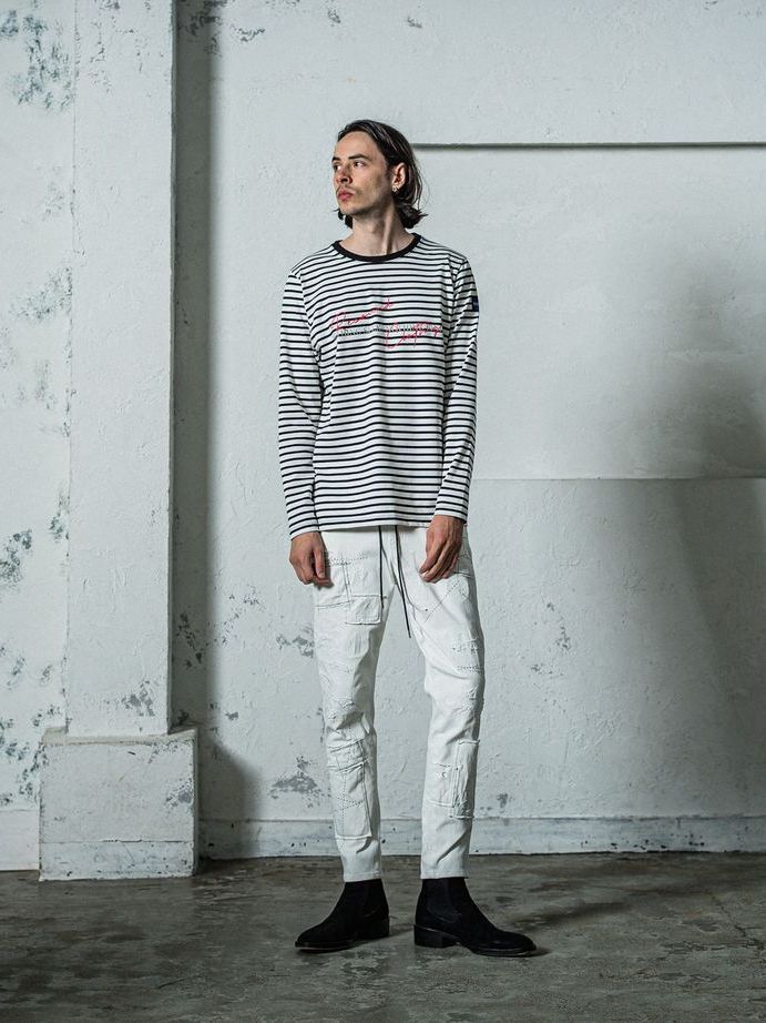 《予約11月17日19時締め》 NSNF longsleave Tee / ルーズTシャツ / ボーダー