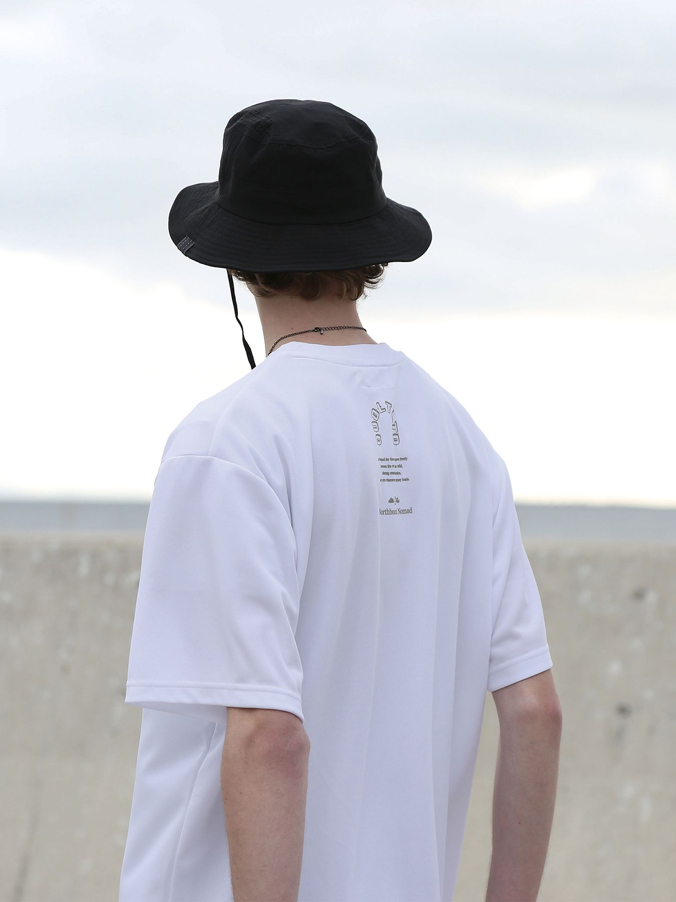 DRY TEE / ロゴプリント ドライメッシュTシャツ / ホワイト【QUOLT】
