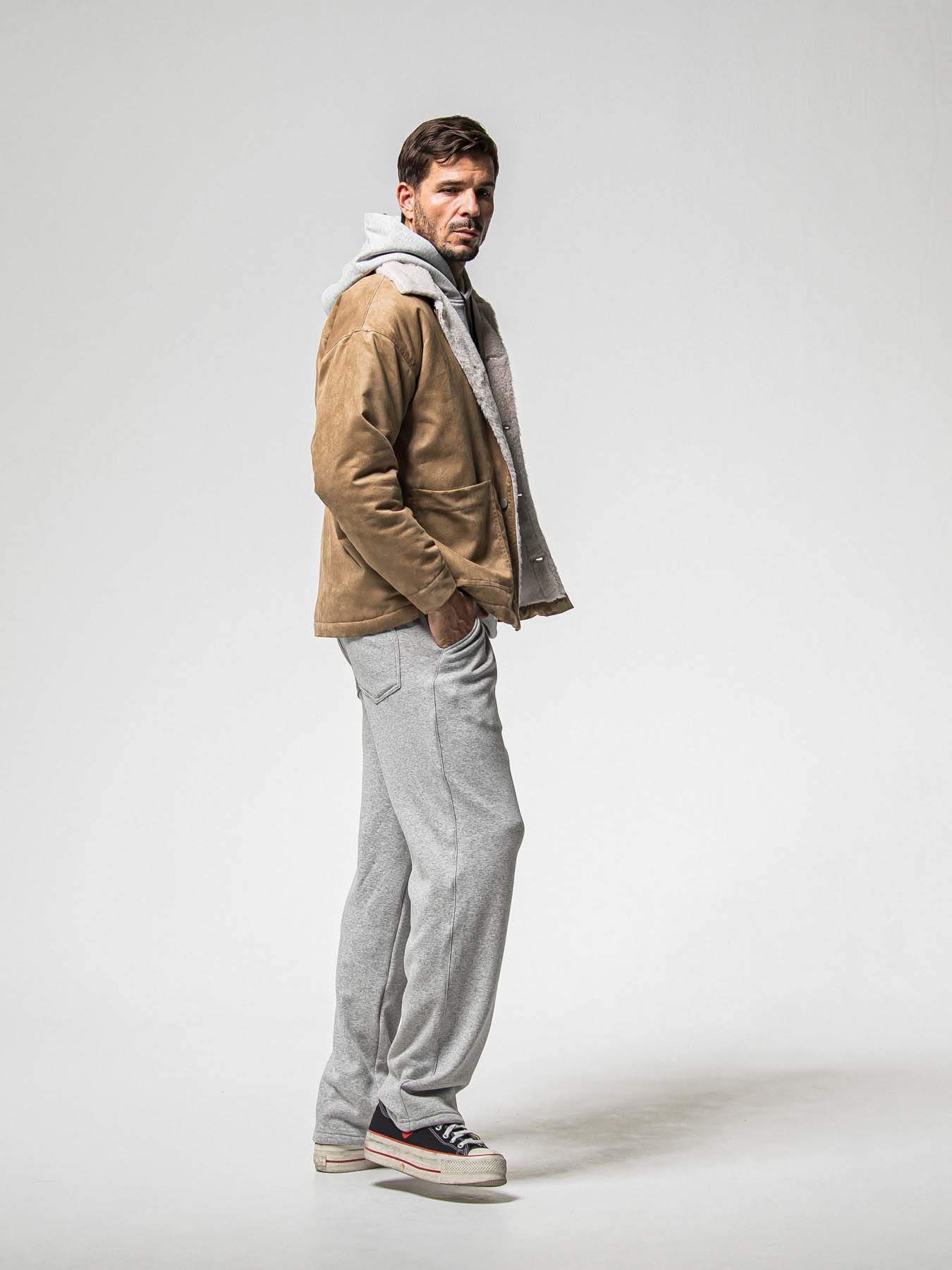 【予約品 8月31日(日) 締切】 VELOURS FLEECE WIDE TUCK PANTS / ベロアフリース ワイドタックパンツ / グレー