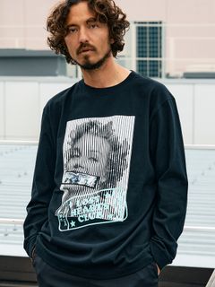 【予約品 5月8日(木) AM10時 締切】 5.6ozコットン天竺 LOST HEARTS シークインLS Tシャツ / ブラック
