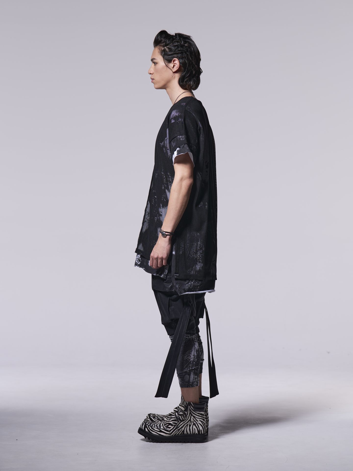 《予約品》 Dolman Layered T-Shirt / ドルマンレイヤードTシャツ / ブラック・ホワイト