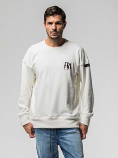 【予約品 8月31日(日) 締切】FRIDAY STANDARD LOGO VEROURS FLEECE TRAINER / FRIDAYコラボ スタンダードロゴ ベロアフリース トレーナー / ホワイト
