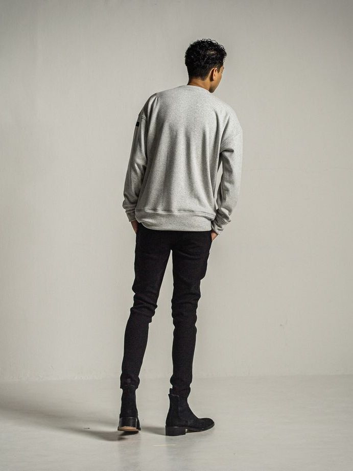 《予約9月1日18時締め》 RC chenille velours fleece drop trainer  / ルーズトレーナー / グレー
