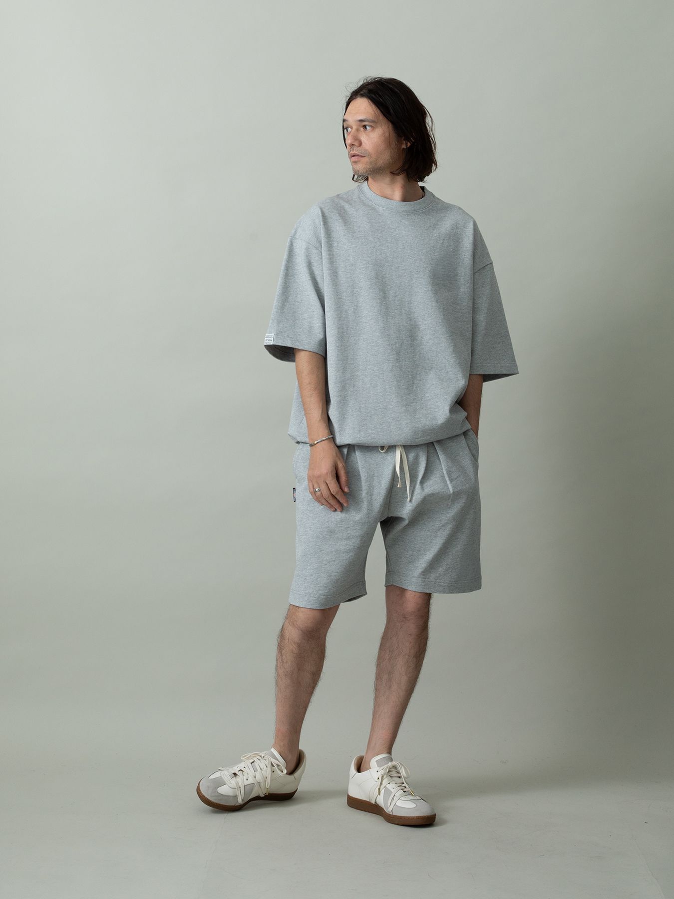 【予約品 2月1日(日) 締切】HEAVYJERSEY / ロゴ刺繍 Tシャツ / 杢グレー