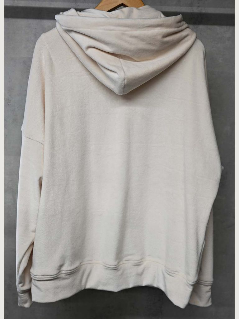 《予約9月1日18時締め》 veloursfleece zip loose hoodie  / パーカー / オフホワイト