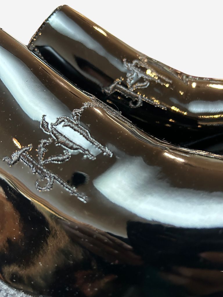 《予約品1月13日 10時締め》 Mule / ミュール エナメル レザー / ブラック / ブラック