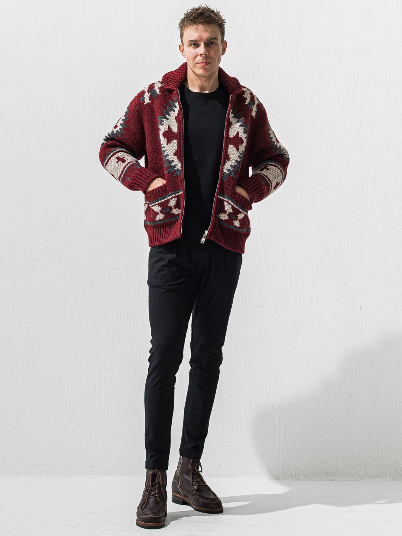 【予約品 9月6日(日) 締切】VELOURS FLEECE NEO THERMAL / 裏起毛 ハニカムサーマル ロングスリーブTシャツ / ブラック