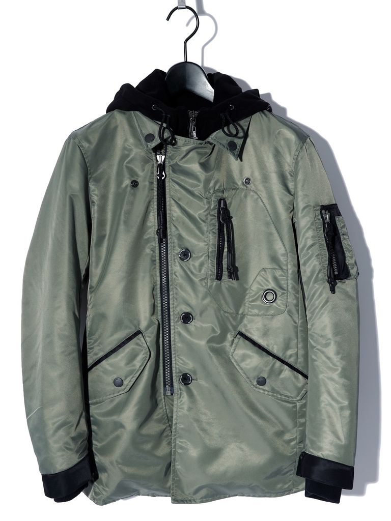 SWITCHBLADE ジャケット 青/白 SWITCHBLADE - 【予約品】 FAKE LAYERED NYLON JK w/HOOD