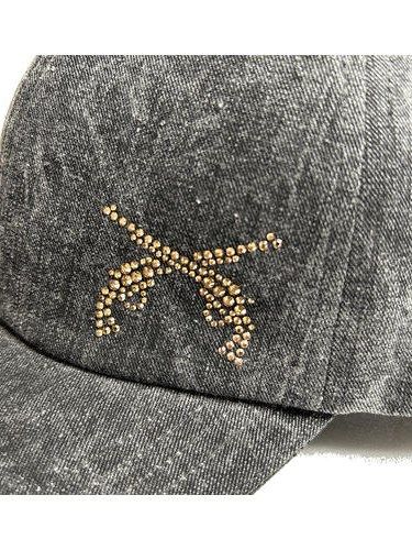 《予約品8月31日 23時55分締め》 MINI CROSS CAP / キャップ / グレー・ゴールド 【roarguns 】 2024年2月入荷予定
