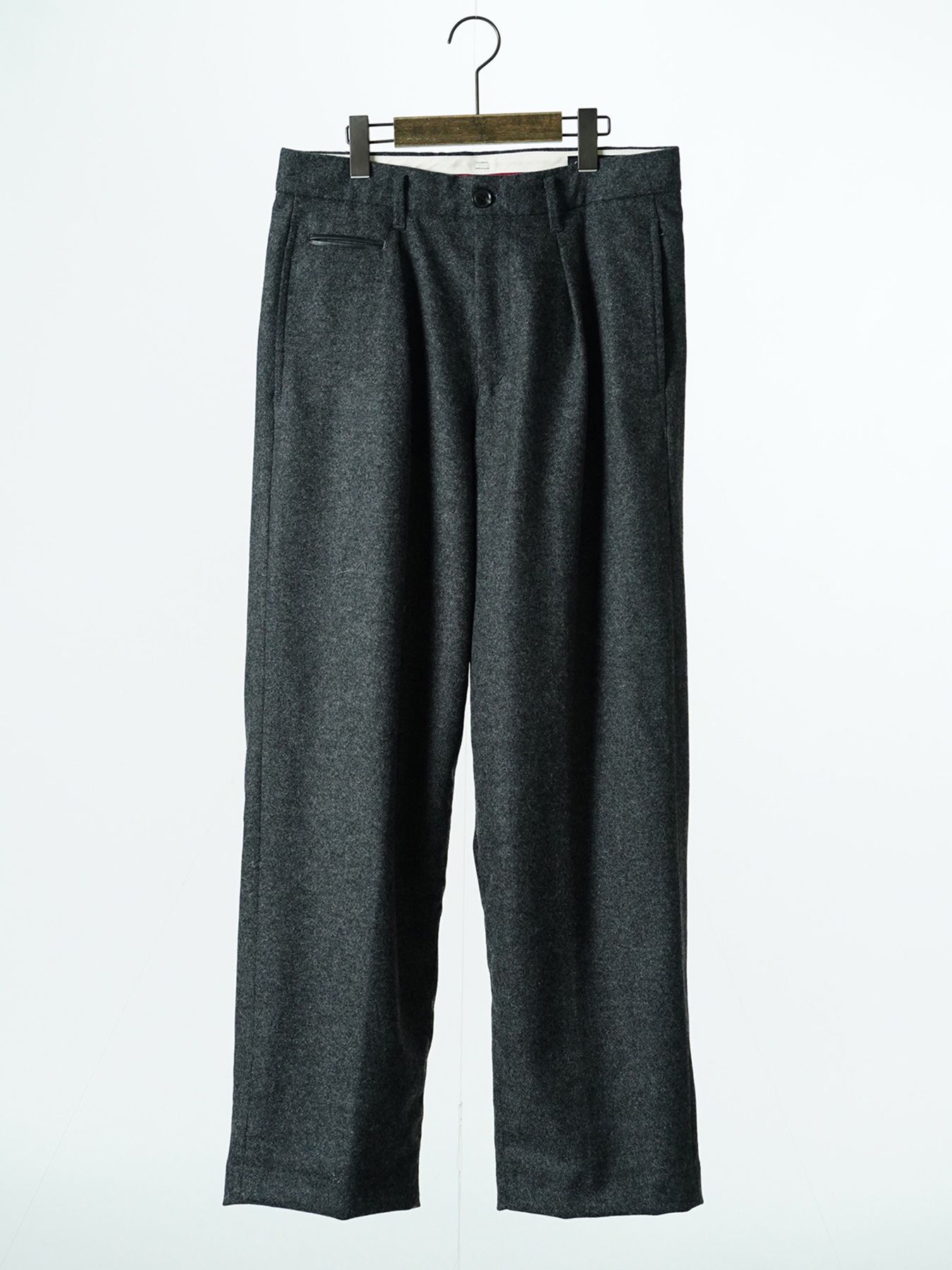 【予約品 7月5日(日) 締切】WOOLBASTE TROUSERS / ウールトラウザーズ / 杢チャコール