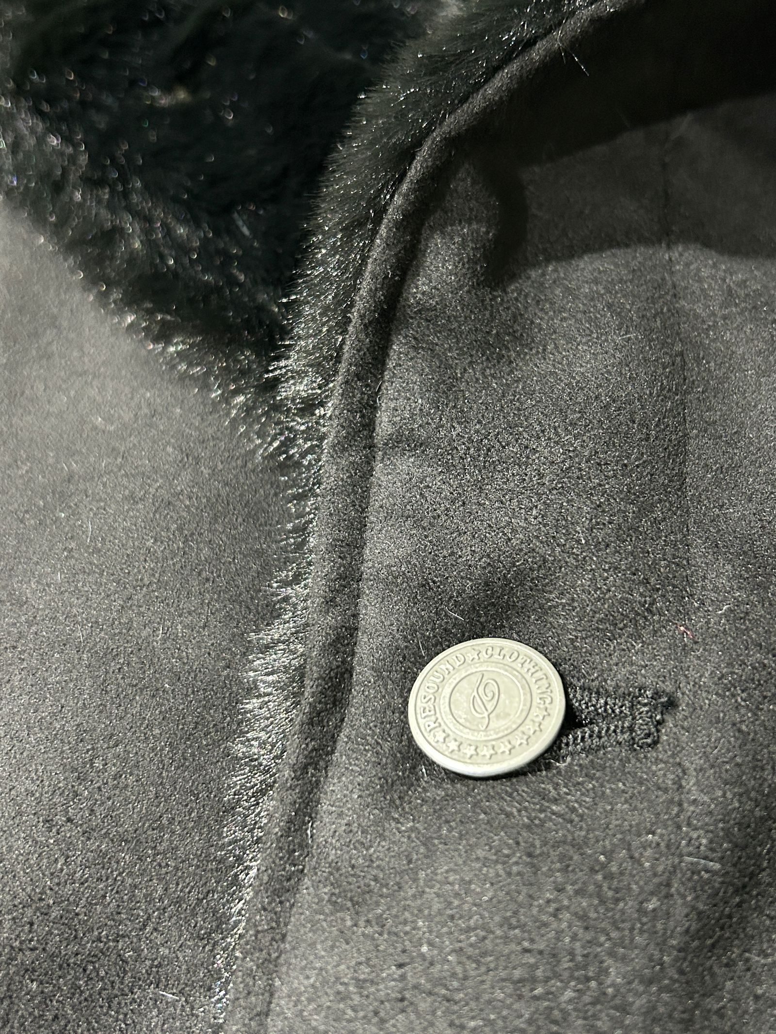 SUEDE FUR CAVER ALL / スウェードファーカバーオール / ブラック