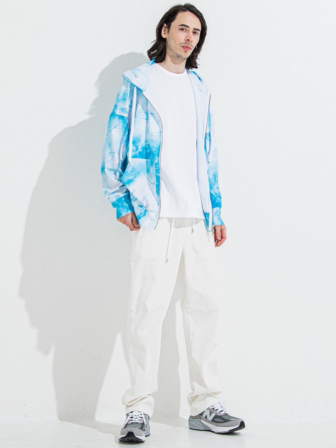 DENIM JERSEY WIDE PT / デニムジャージワイドパンツ / ホワイト