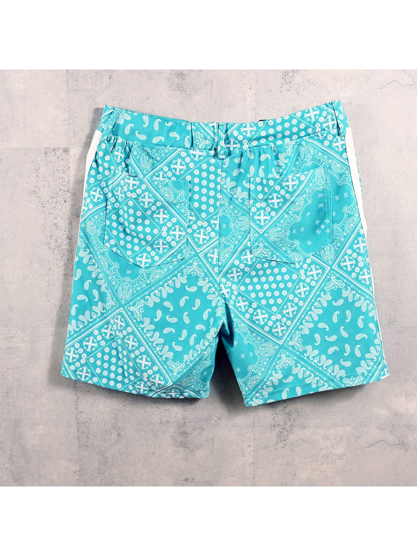 【予約品 】RASH SHORTS / ラッシュガード ショーツ / バンダナブルーグリーン