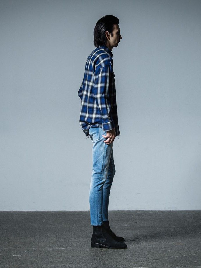 OVER GOWN CHECK SHIRTS  / チェックシャツ / ブルー