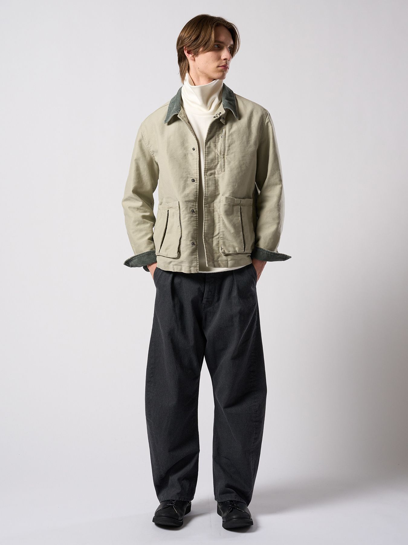 【予約品 4月19日(日) 18時締切】wide banana denim(OW)  / ワイドバナナデニム ワンウォッシュ / ダストチャコール