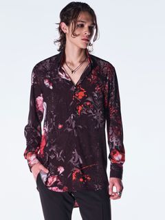 【予約品 6月29日(月) 締切】Goth Flora Shirt / シャツ / ブラック