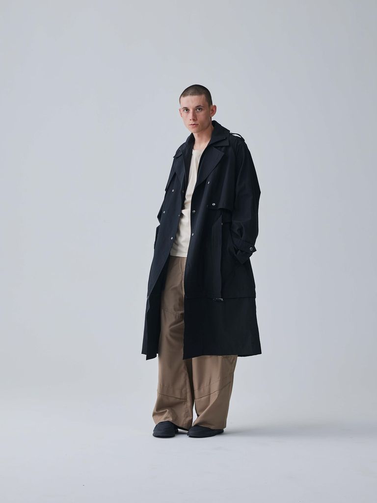 Iroquois - LAYERED TRENCH CO / 変身トレンチコート / ブラック 