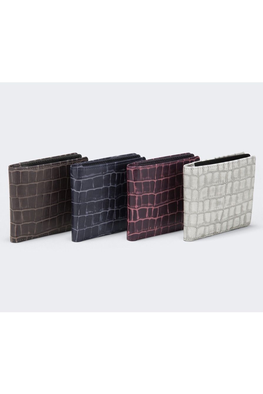 二つ折り財布 Tint Embossing Leather / Navy 【aniary】