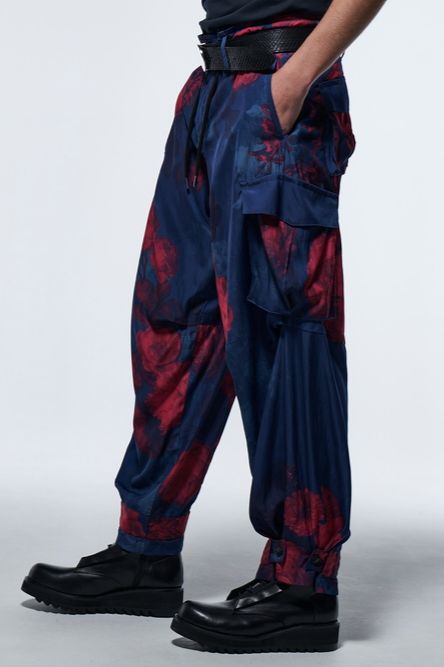 《予約品》 WideCargoPants / ブルー&レッド 【kiryuyrik】 2023年4月以降入荷予定