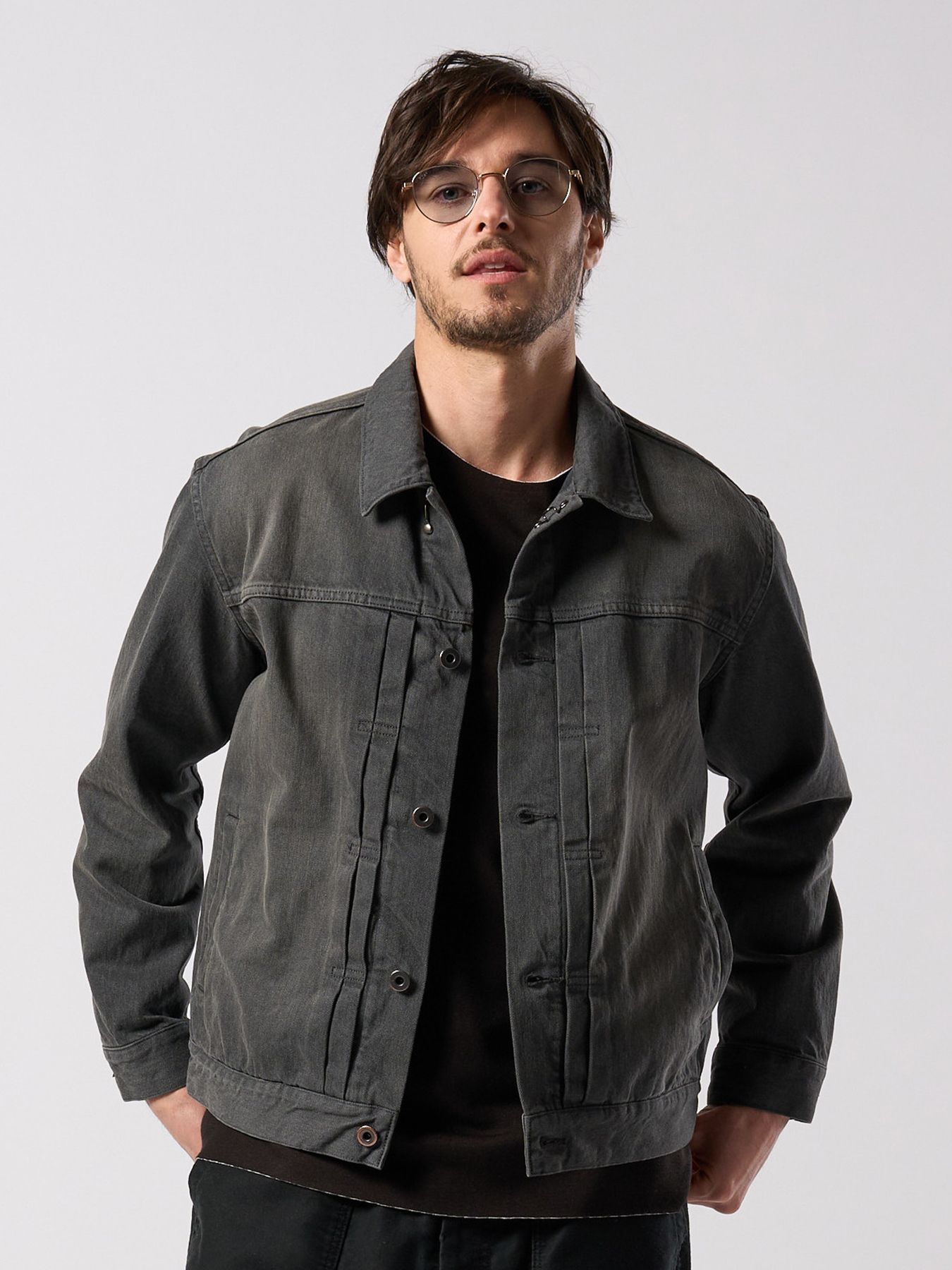 【予約品 4月19日(日) 18時締切】denim jacket type1 (used) / ユーズド加工 TYPE1 デニムジャケット / ダストチャコール