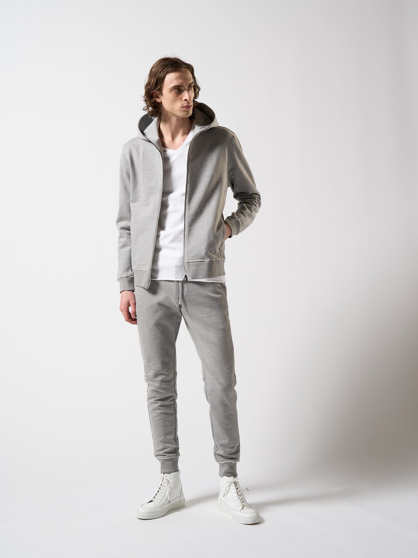 【予約品】 basic rib sweat pants / スウェットパンツ / グレー