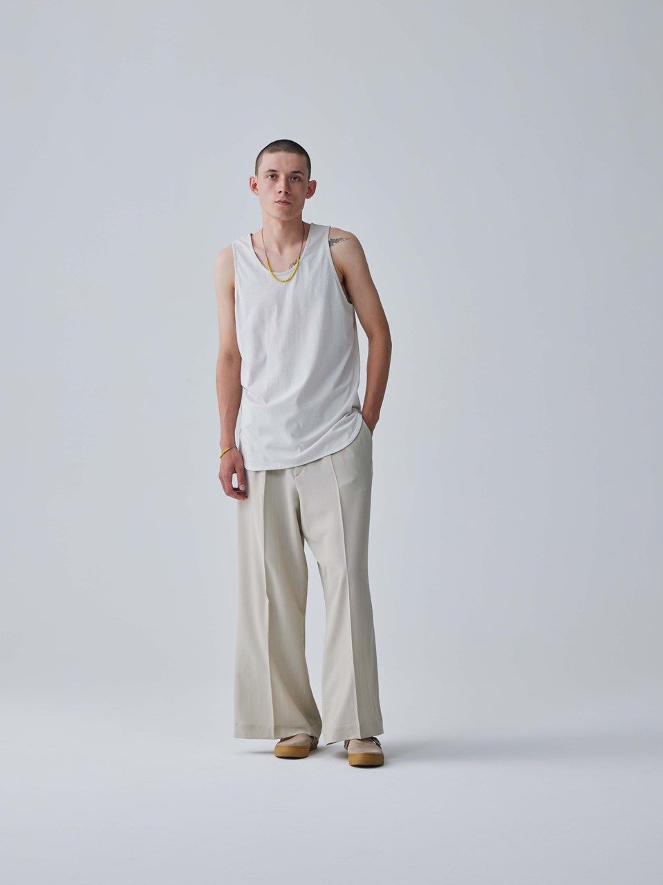 《予約品.先着限り》 LAYERED LONG T/T  / タンクトップ / ベージュ 【Iroquois.イロコイ】 2024年3月中旬~入荷予定