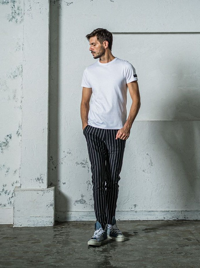 《予約11月17日19時締め》 CHRIS EASY  PANTS / イージーパンツ / ブラック・ストライプ