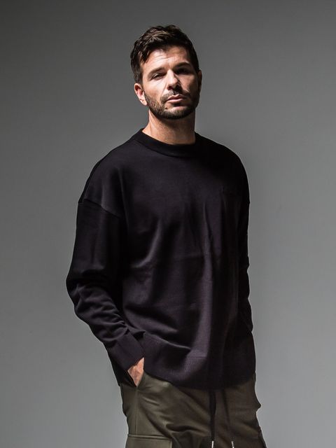 velours fleece neo thermal / 裏地特殊起毛ベロアフリースサーマル / ブラック 肩ロゴ刺繡入り 【RESOUND CLOTHING】 1