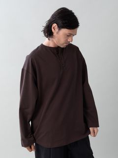 【予約品 5月6日(水) 締切】FLATSEAMME-HENLEY / ヘンリーネックカットソー / パープル