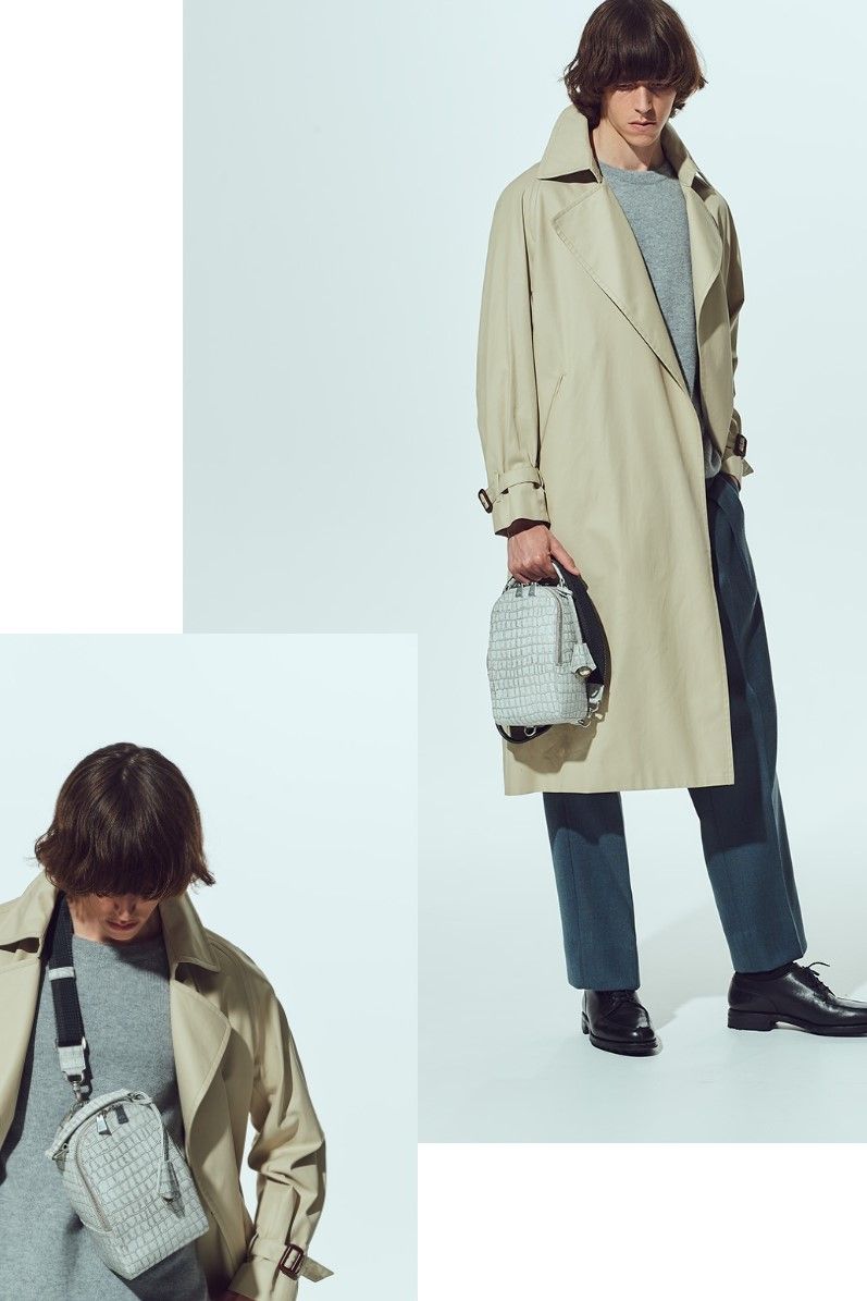 2WAYボディバッグ Tint Embossing Leather / White 【aniary】