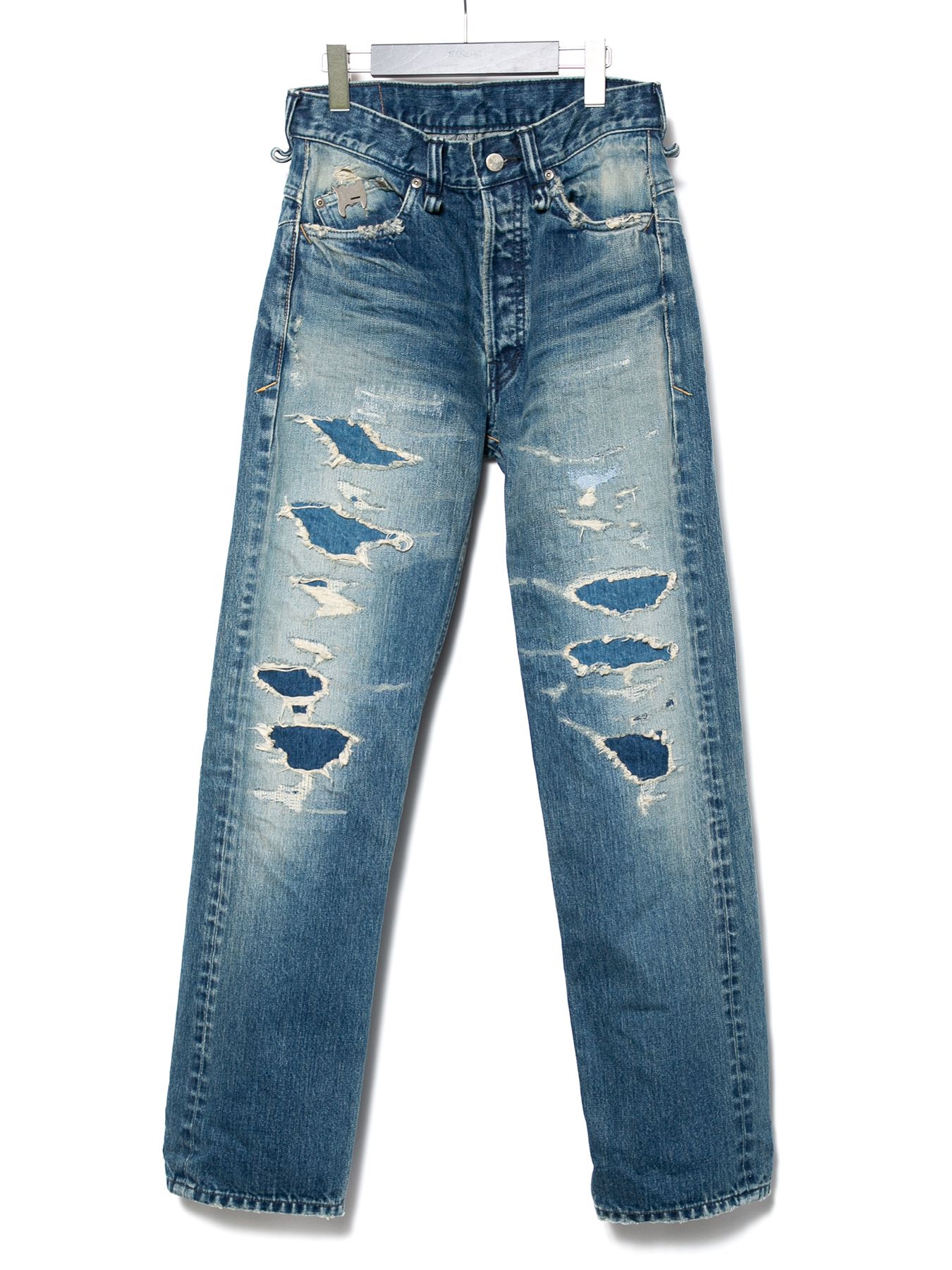 【予約品 10月12日(日) 締切】14oz Deep Blue Heavy Selvage Denim Regular Straight Jeans / 14oz ディープブルー ヘビーセルヴィッチ デニム レギュラーストレート / 1977 / インディゴ（クラッシュ&リペア、ユーズド加工）