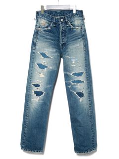 【予約品 10月12日(日) 締切】14oz Deep Blue Heavy Selvage Denim Regular Straight Jeans / 14oz ディープブルー ヘビーセルヴィッチ デニム レギュラーストレート / 1977 / インディゴ（クラッシュ&リペア、ユーズド加工）