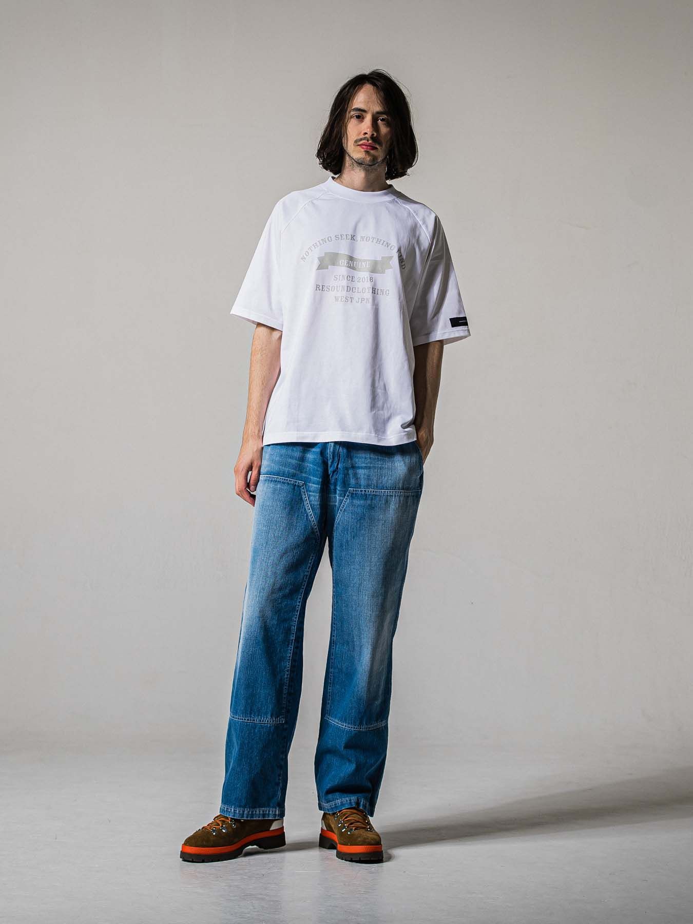 【予約品 11月16日(日) 締切】COLLEGE RAGLAN OVER TEE / カレッジロゴ ラグランスリーブ オーバーTシャツ / ホワイト