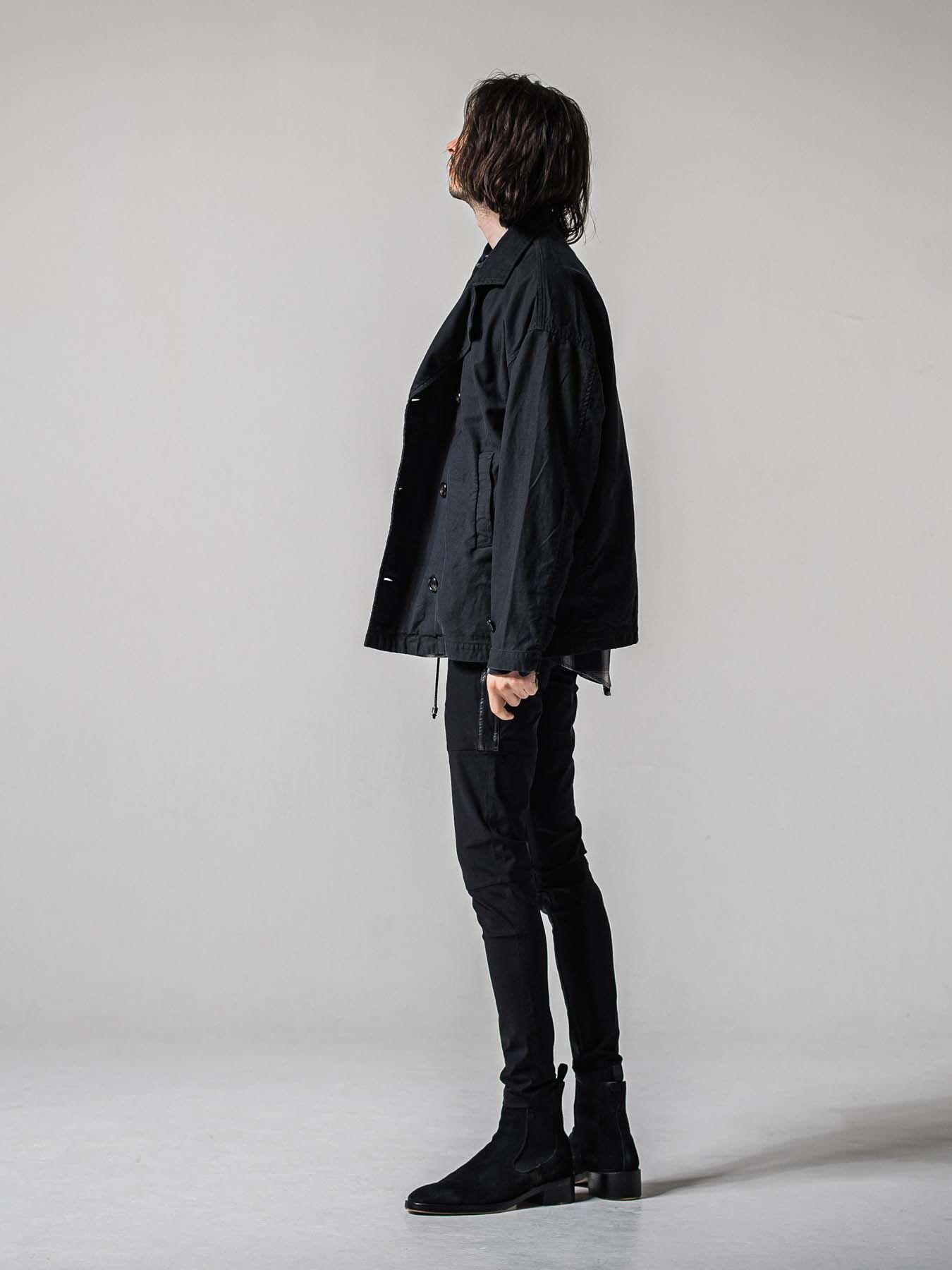 【予約品 11月16日(日) 締切】MV OVER PCOAT / オーバーサイズ ピーコートジャケット / ブラック