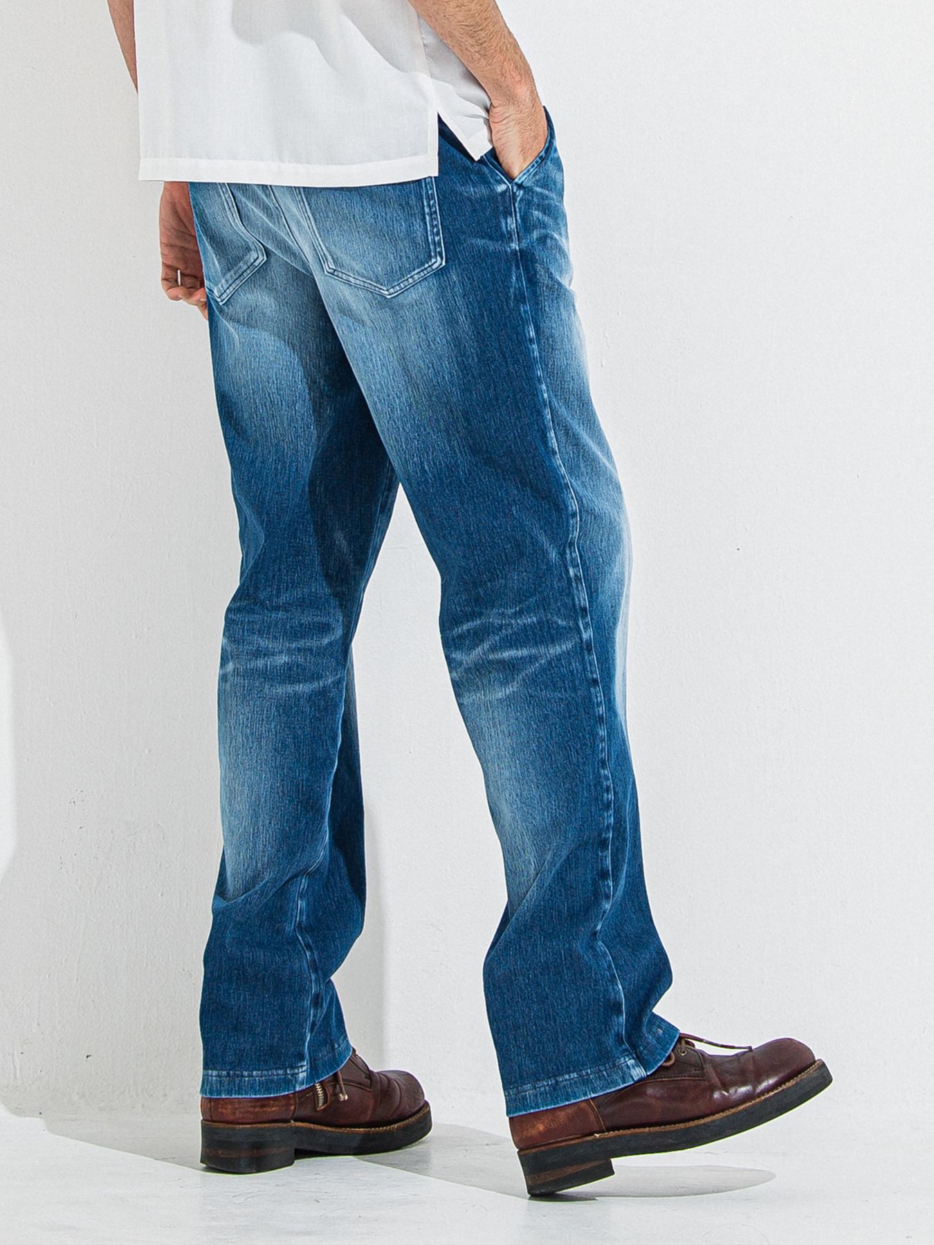 【予約品 】DENIM JERSEY WIDE PT / デニムジャージワイドパンツ / ダークインディゴ