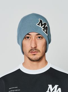 muta MA Logo Back Pool Knit Cap / ニットキャップ / ブルー 【Acanthus×muta】