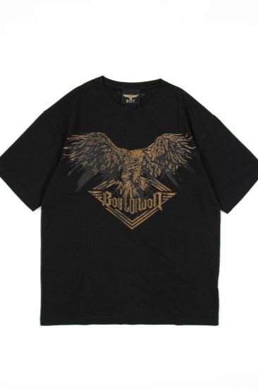 RHINESTONE BIG EAGLE T-SHIRTS/ ブラック 【BOY LONDON】