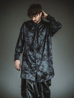 モディファイBIG-シャツ 花柄ストールロングシャツ