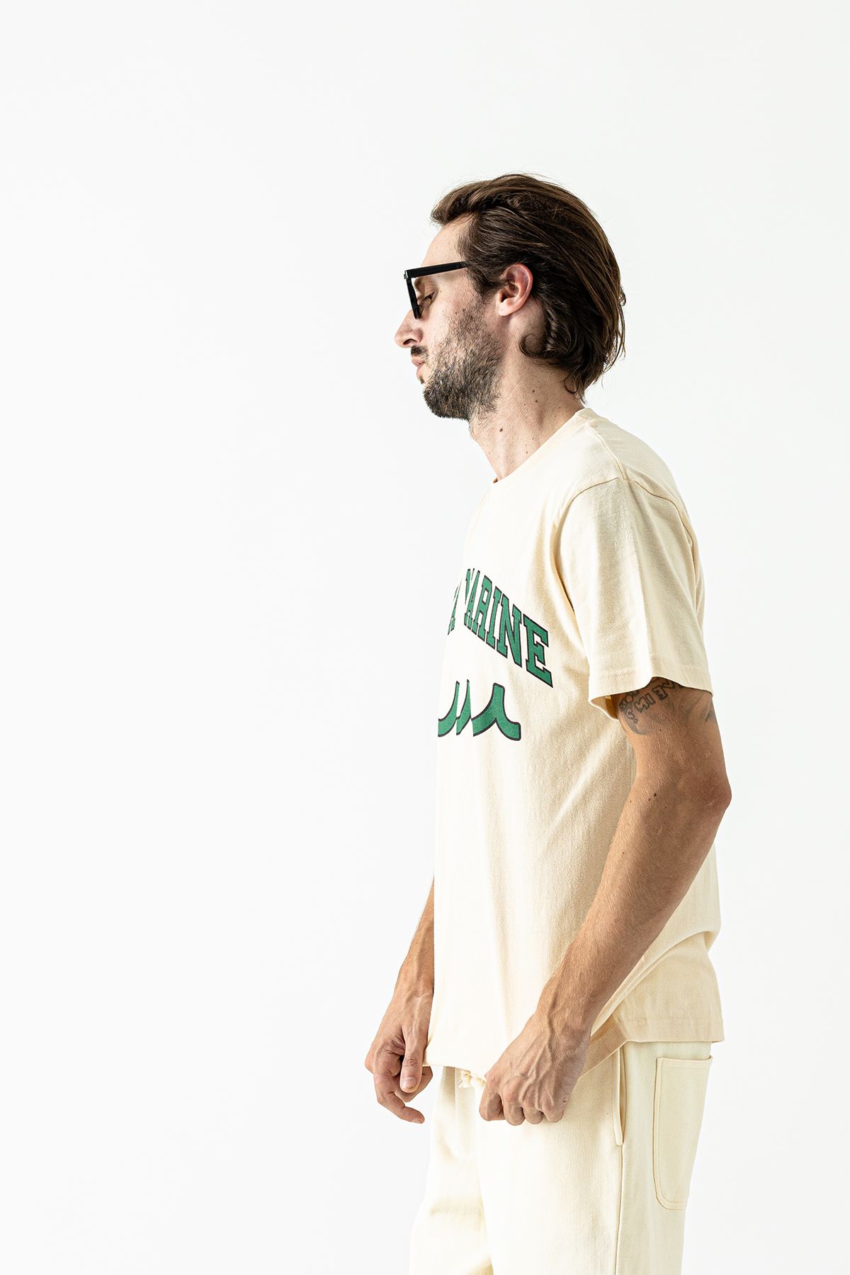 muta College Logo Tee /  ナチュラルベージュ  【Acanthus×muta】