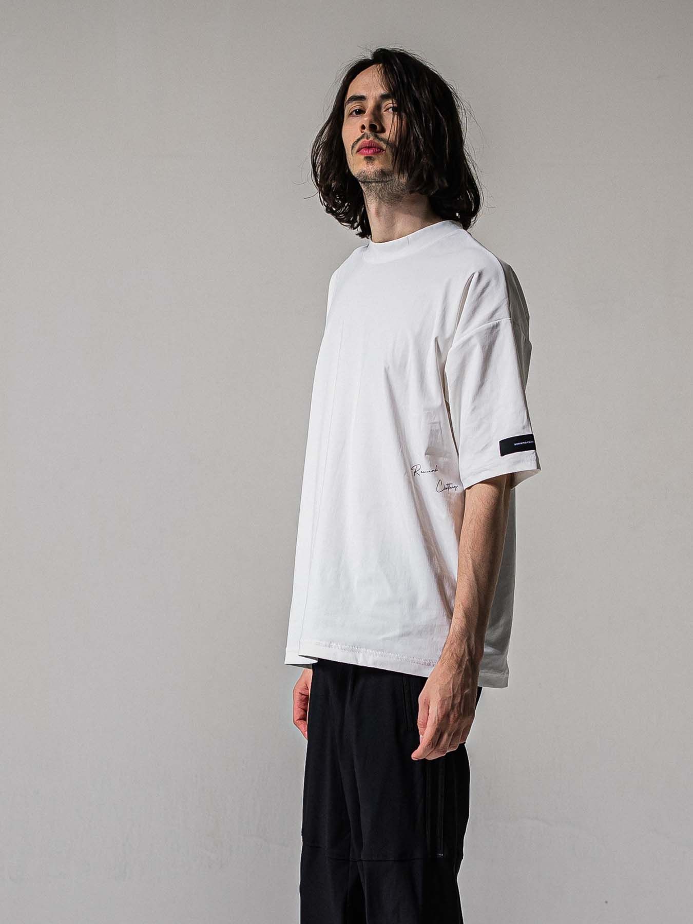 【予約品 11月16日(日) 締切】SIDE RC OVER T / サイドロゴプリント オーバーサイズ ナイロンTシャツ / ホワイト