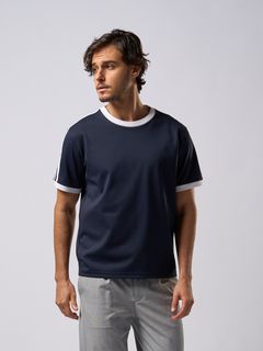 【予約品9月19日 10時締め】 line ringer Tee / Tシャツ / ネイビー